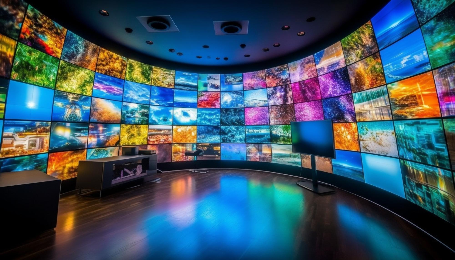 Studio space with video wall